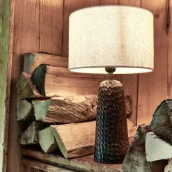 Abat-jour cylindrique en bouclette D32cm - blanc