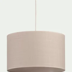 Abat-jour cylindrique en coton D40cm - beige roucas