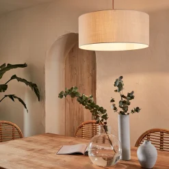 Abat-jour cylindrique en coton D40cm - beige roucas