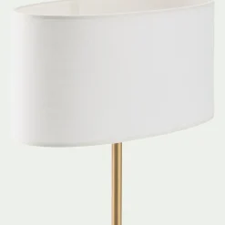 Abat-jour cylindrique en coton D32cm - blanc