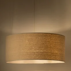 Abat-jour cylindrique en coton D50cm - blanc écru