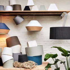 Abat-jour cylindrique en coton D40cm - blanc capelan