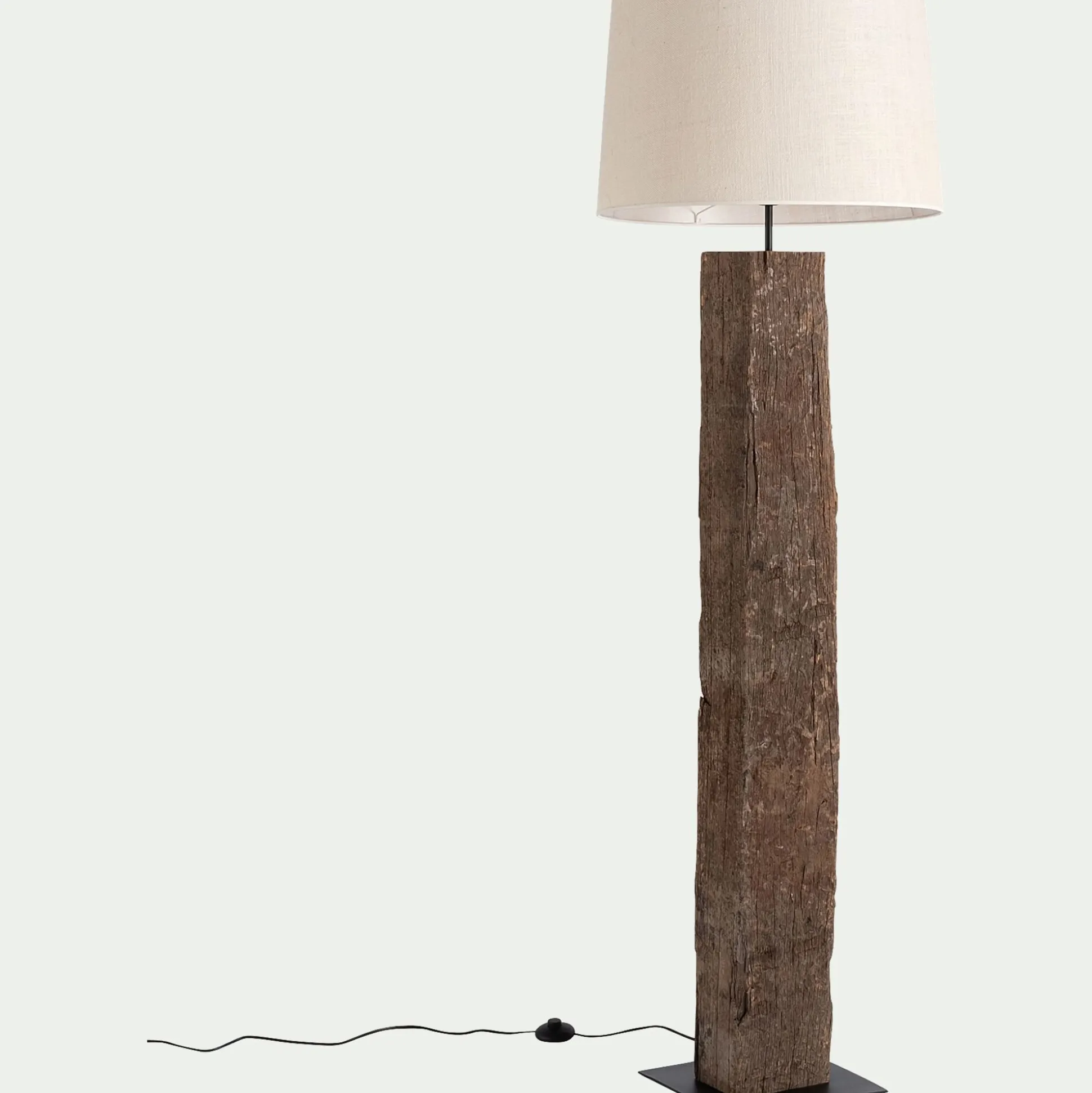 Abat-jour cylindrique en jute D55cm - blanc