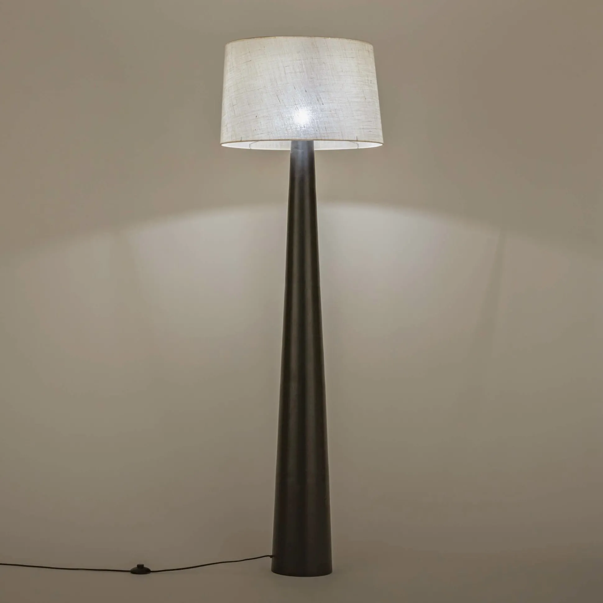 Abat-jour cylindrique en jute D55cm - blanc