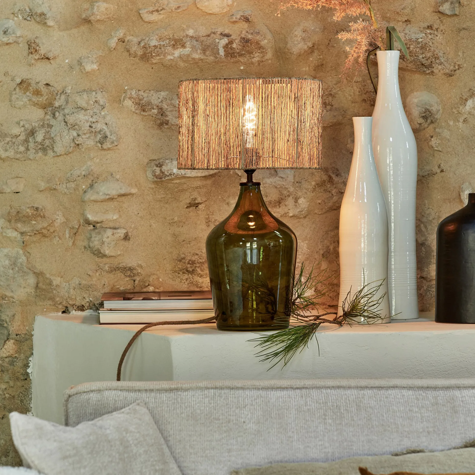 Abat-jour cylindrique en jute D32cm - naturel