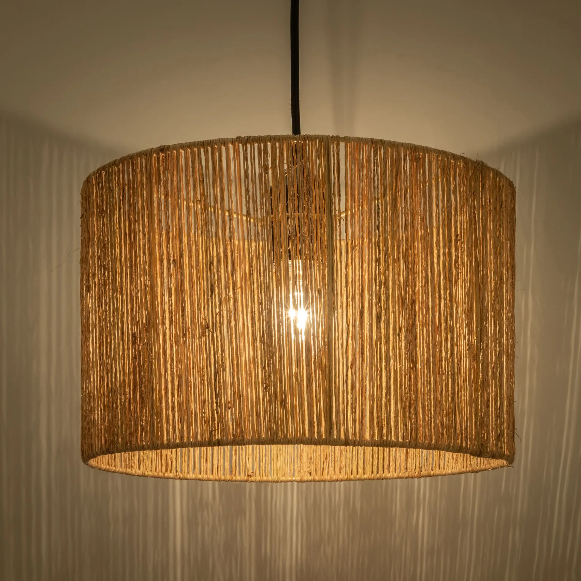 Abat-jour cylindrique en jute D32cm - naturel