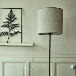 Abat-jour cylindrique en lin D32cm - gris clair