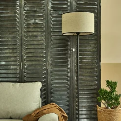 Abat-jour cylindrique en lin D32cm - naturel