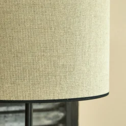 Abat-jour cylindrique en lin D32cm - naturel