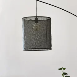 Abat-jour cylindrique en lin D35cm - noir