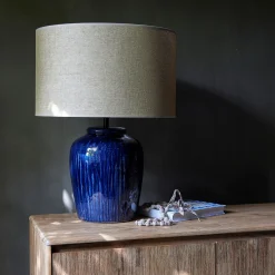 Abat-jour cylindrique en papier tressé D50cm - naturel