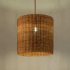 Abat-jour cylindrique en rotin H30cm - naturel