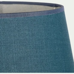 Abat-jour tambour en coton D33cm - bleu figuerolles