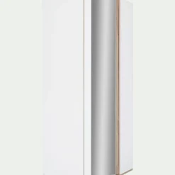 Armoire dressing d'angle avec 1 porte en bois effet chêne - blanc H235xL96cm