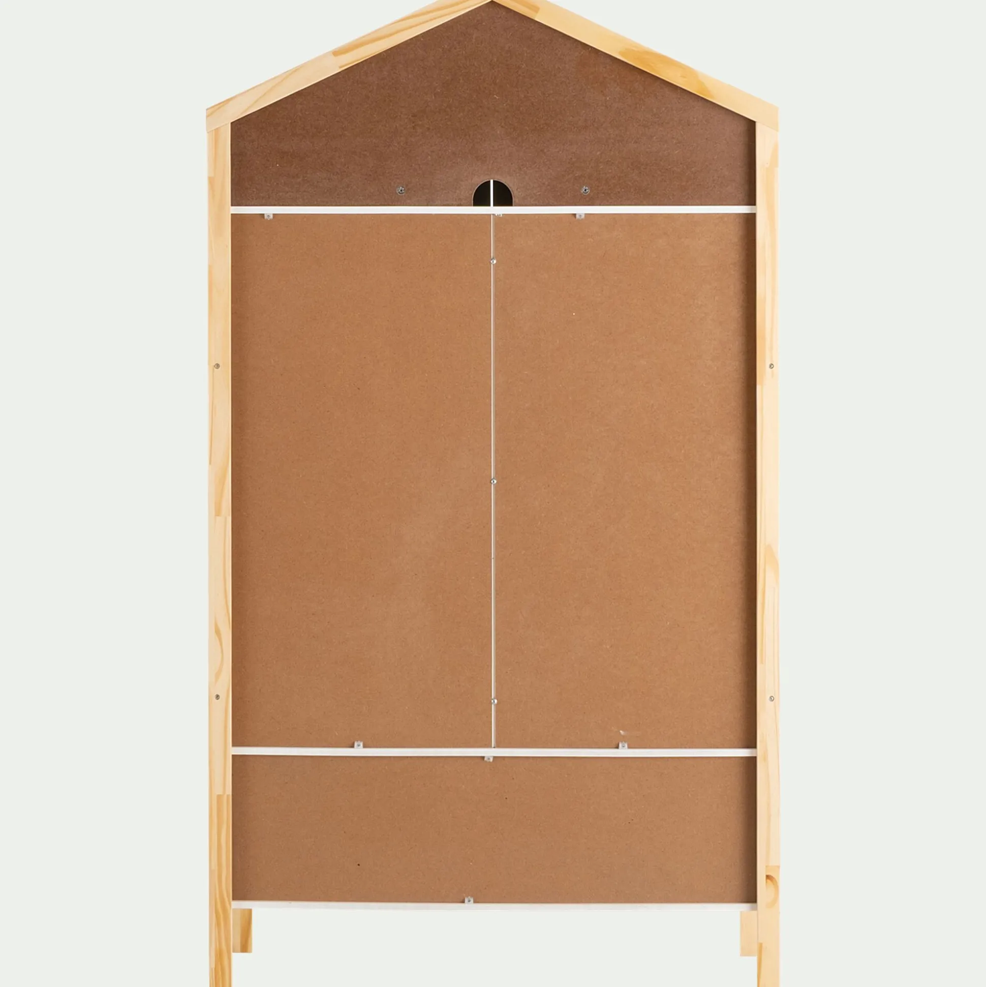 Armoire forme de maison en bois H185cm - blanc