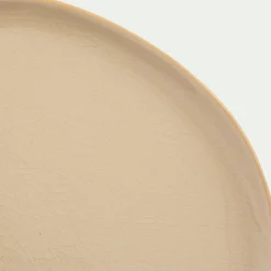 Assiette à dessert à bord haut en grès D21cm - blanc ventoux