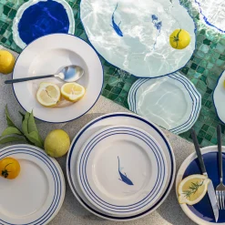 Assiette à dessert en faïence D20,5cm - bleu