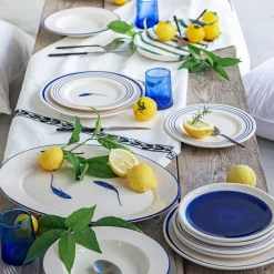 Assiette à dessert en faïence D20,5cm - bleu