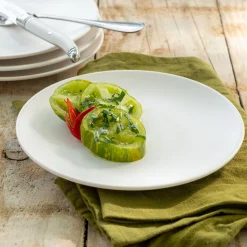 Assiette à dessert en faïence D20cm - blanc ventoux