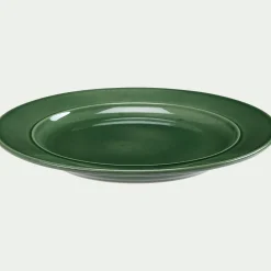 Assiette à dessert en grès D24cm - vert avocado