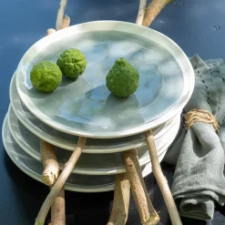 Assiette à dessert en grès D20,5cm - bleu autan