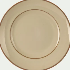 Assiette à dessert en grès D22cm - beige alpilles