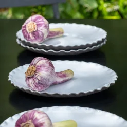 Assiette à dessert en grès D20cm - blanc