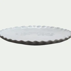 Assiette à dessert en grès D20cm - blanc