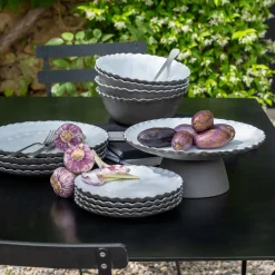 Assiette à dessert en grès D20cm - blanc