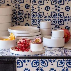 Assiette à dessert en grès D21,5cm - blanc