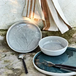 Assiette à dessert en grès D21cm - gris borie