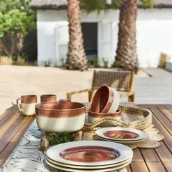 Assiette à dessert en grès D20cm - terracotta