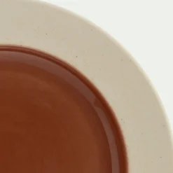 Assiette à dessert en grès D20cm - terracotta