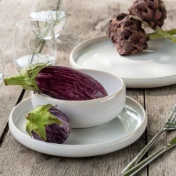 Assiette à dessert en grès D21cm - blanc