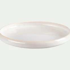 Assiette à dessert en grès D21cm - blanc