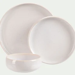 Assiette à dessert en grès D21cm - blanc