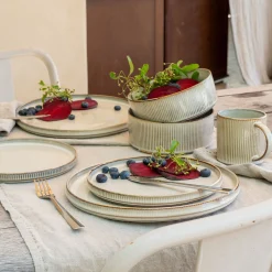 Assiette à dessert en grès D21,3cm - beige