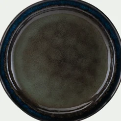 Assiette à dessert en grès D20,5cm - vert cèdre