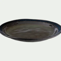 Assiette à dessert en grès D20,5cm - vert cèdre