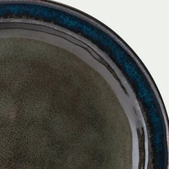 Assiette à dessert en grès D20,5cm - vert cèdre