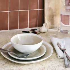 Assiette à dessert en grès D20,5cm - beige alpilles