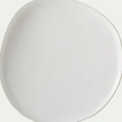 Assiette à dessert en grès D21cm - blanc ventoux