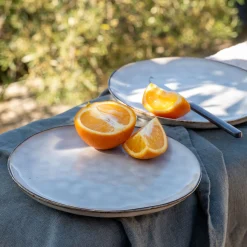 Assiette à dessert en grès D20,5cm - beige roucas