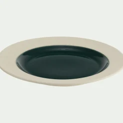 Assiette à dessert en grès D20cm - vert oyat