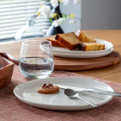 Assiette à dessert en porcelaine avec liseré perlé D21,60cm - blanc ventoux