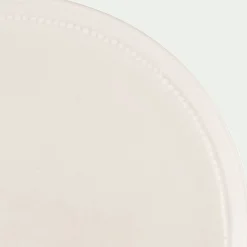 Assiette à dessert en porcelaine avec liseré perlé D21,60cm - blanc ventoux