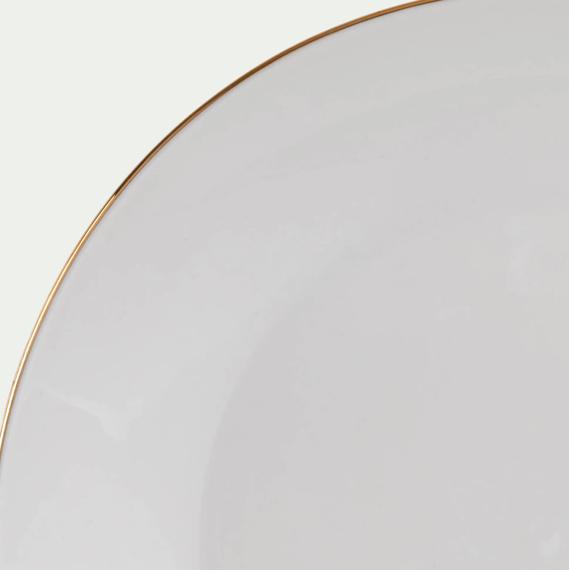 Assiette à dessert en porcelaine avec liseré doré D19cm - blanc