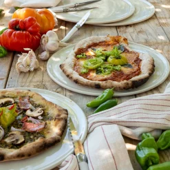 Assiette à pizza en grès D32cm - blanc