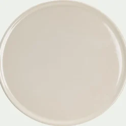 Assiette à pizza en grès D32cm - blanc