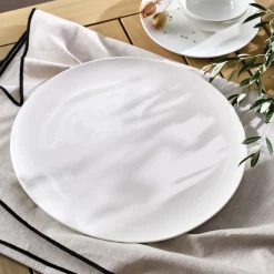 Assiette à pizza en porcelaine légère D30cm - blanc